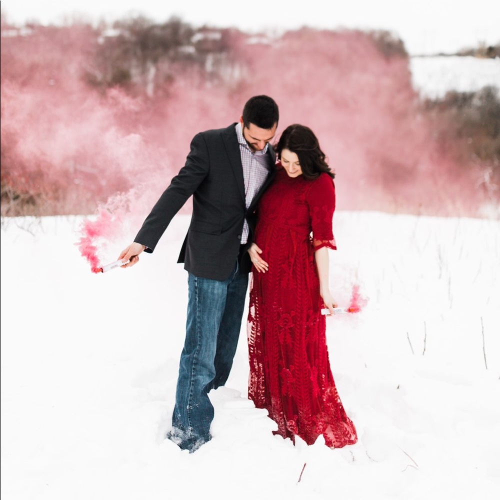 Gorgeous lace maternity gown